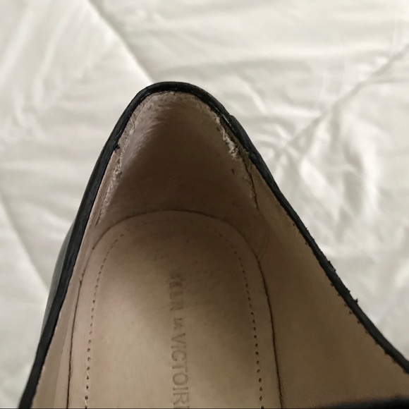 Pour La Victoire Black Leather Shoes Size 6 - Picture 7 of 8